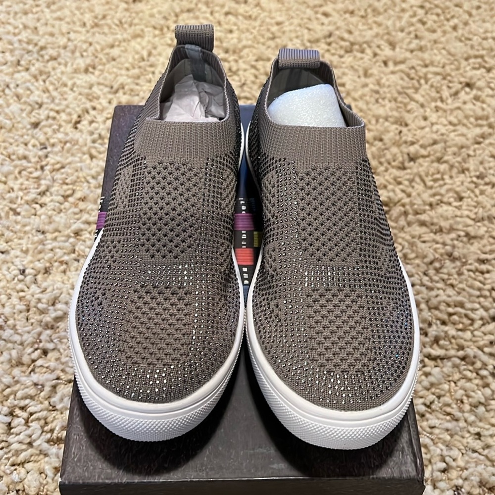 Bernie Mev slip on studded woven shoes